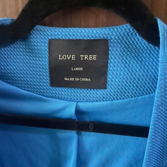 Love Tree Blue Zip-Up Jacket | Size L | Textured Knit - Picture 2 of 4